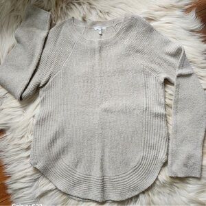 Women's Beige Sweater with Zipper Accents